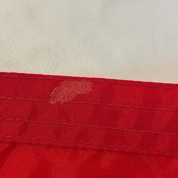 VINTAGE RED WHITE & BLACK OUTDOOR DALMATIAN DOG HOUSE FLAG 49"L X 33"W - Picture 2 of 4